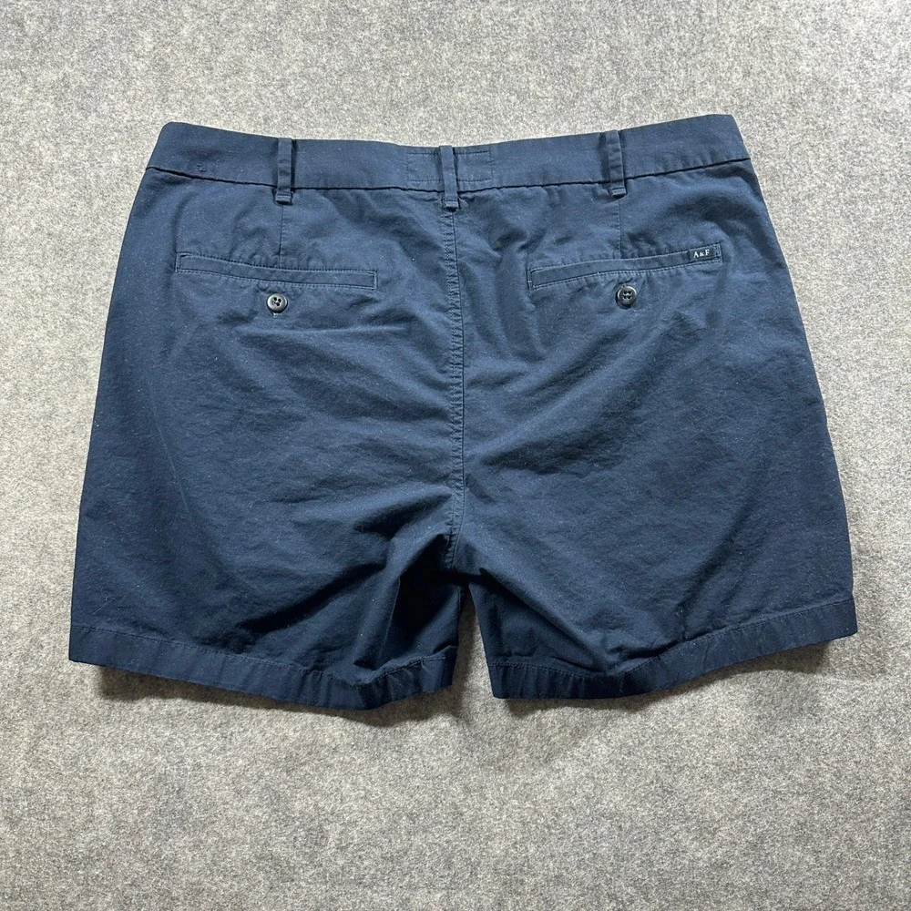 Abercrombie & Fitch Chino Shorts Mens 36 Navy Blue Slim Fit Stretch Summer